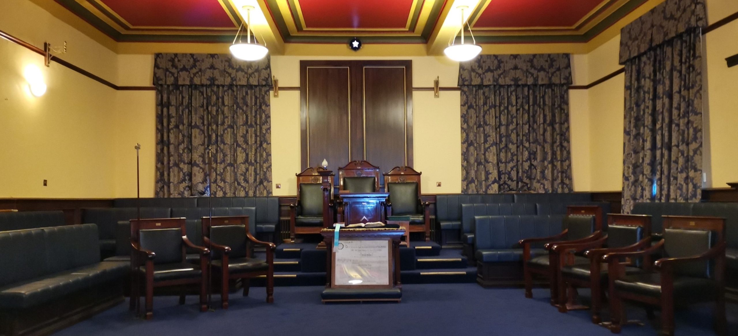 Interior of a District Grand Lodge room in New Zealand