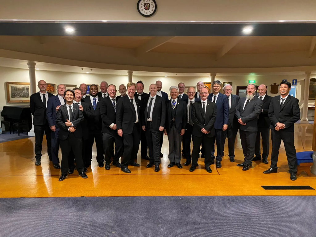 Members of Remuera Lodge gathered in the refectory at the Ellerslie Masonic Centre.